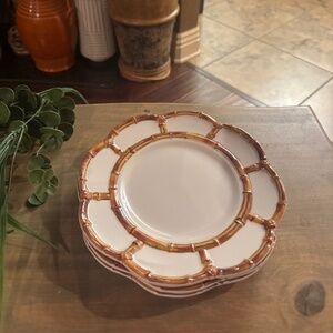 Two's Company Set of 3 Bamboo Touch Salad Plates Brown